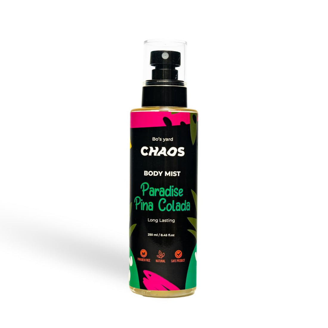 Chaos Body Mist - Paradise Pina Colada, Long Lasting Tropical Fragrance, 250 ml | Safe Body Spray for Women & Teens | Refreshing Tropical Scent Leaves Skin Soft & Moisturized