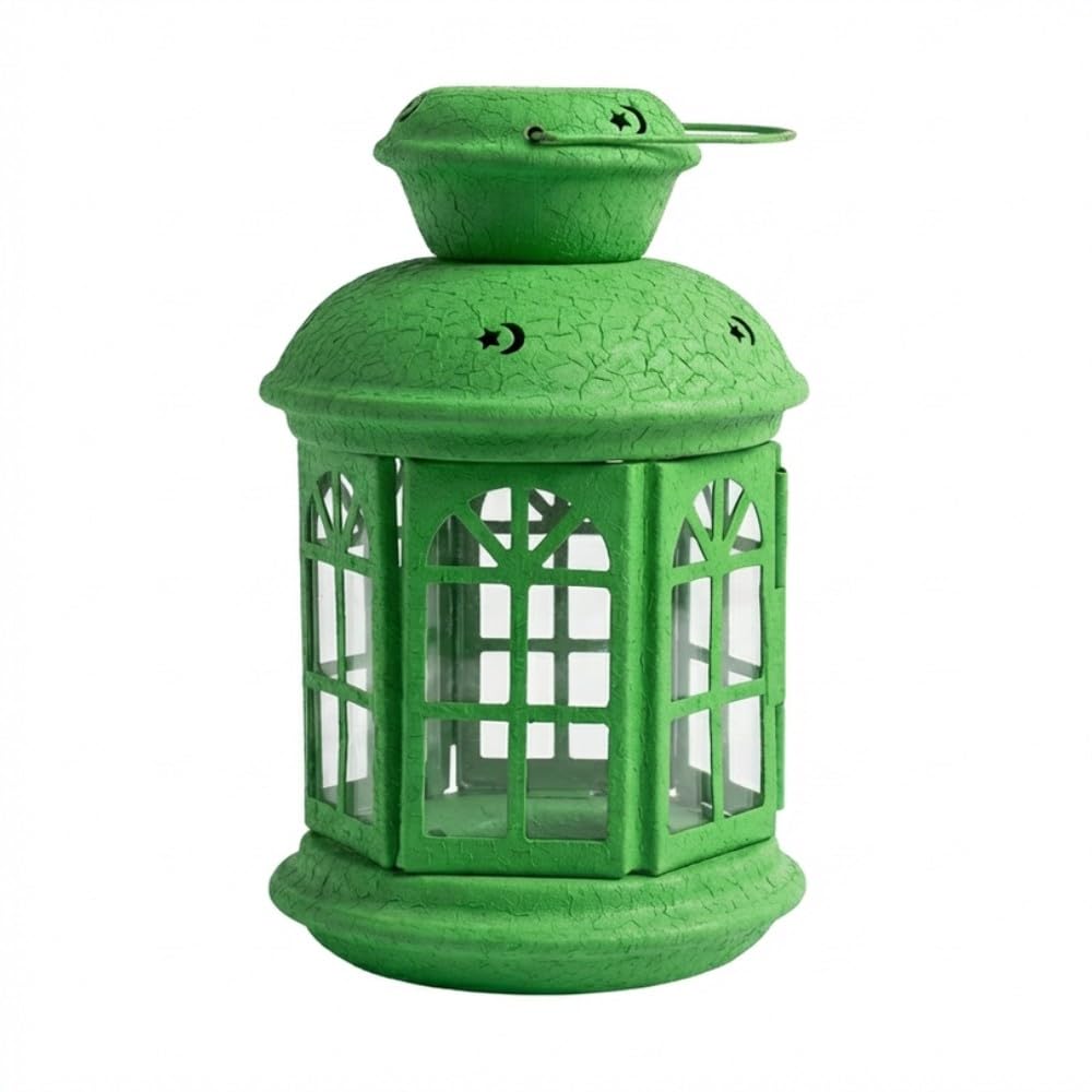 Ikea Metallic Ramadan Lantern - Green - 6027