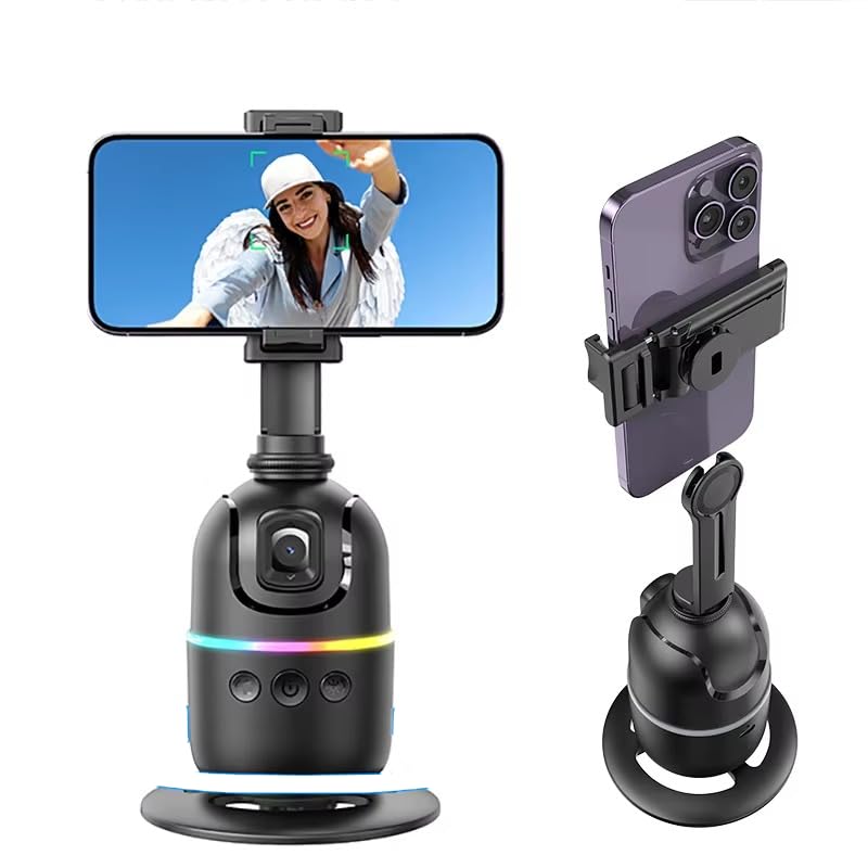 Auto Face Tracking Phone Holder with 360° Rotation – Gesture Control – Smart Phone Stand for Filming, Vlogging & Streaming – Gimbal Stabilizer for Smartphones