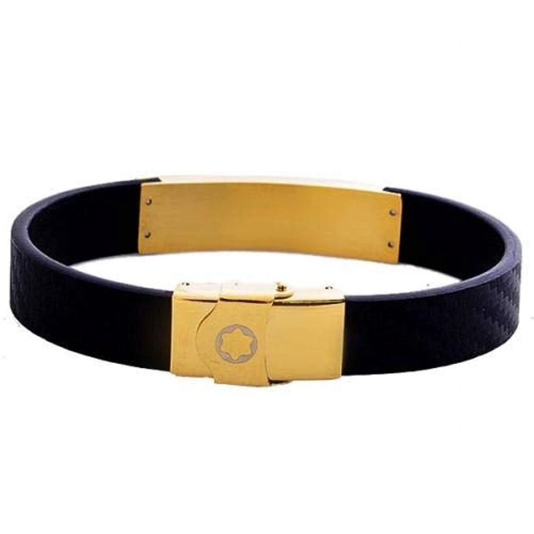 Black leather mont blanc bracelet