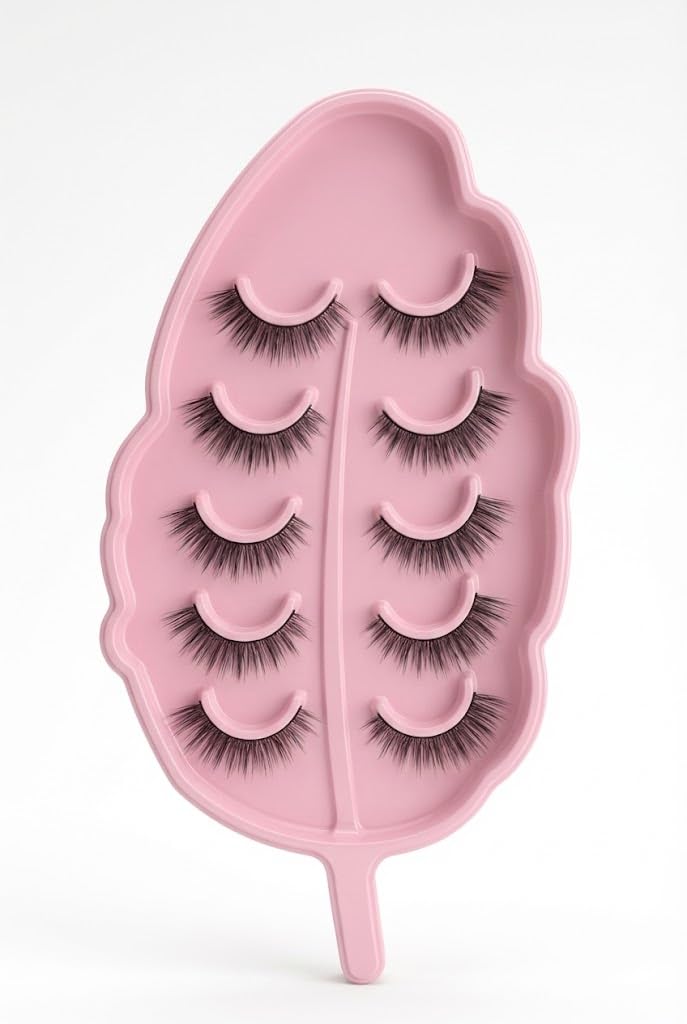 Nopatia 5 Pairs Natural 3D False Eyelashes Set Volume Lashes Lightweight Soft Look Easy to Apply and Hold for Daily and Evening Makeup, Elegant Design in Luxury Box