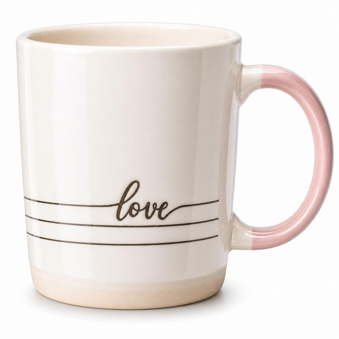 Porcelain Coffee Mug 380ml Ceramic Coffee Mug Love Design Coffee Mug Chic Handle Pink Glossy Mug Romantic Kitchen Gift (Shape 1)