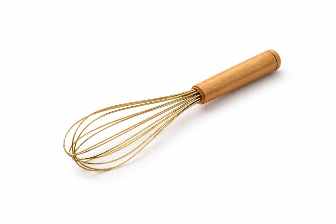 ROCKY T-119.12 Silicone Whisk with Wooden Handle Premium Heat Resistant Egg Beater for Non-Stick Pans - Natural Wood Grip for Comfortable Mixing, Whisking, and Blending in Baking and Cooking