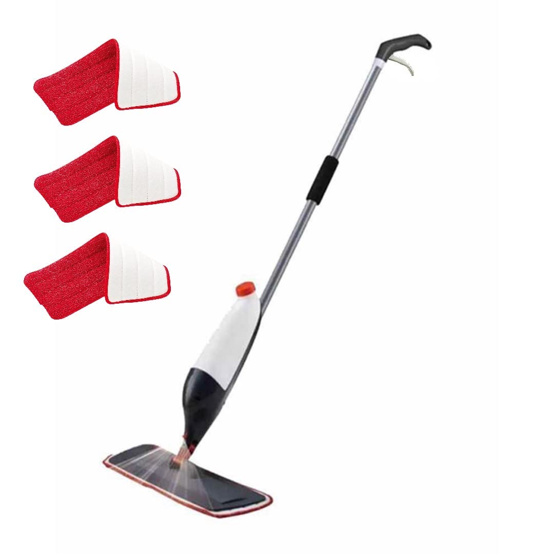 A&h easy clean spray mop with 3 towels (silver)