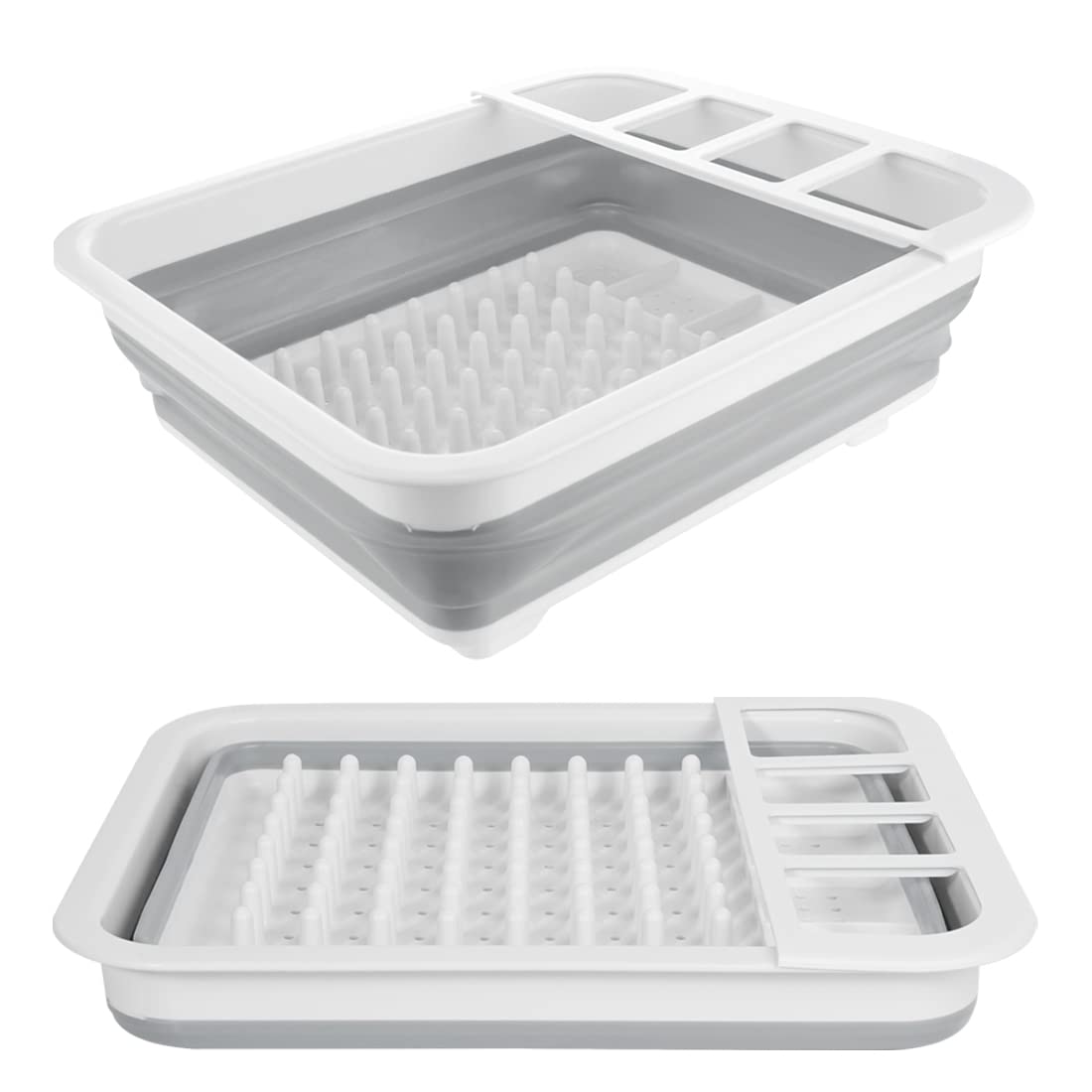 Collapsible Dish Rack, Silicone Dish Rack, Foldable DishRack, Space Saving Folding Dish and Portable Cutlery Drainer for Kitchen