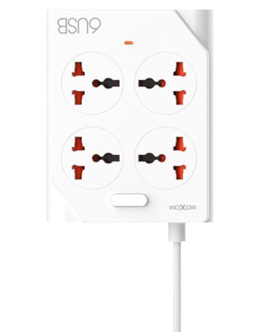 Moxom KH-63Y 10-in-1 PD Power Strip – 4 Sockets, 6 USB Ports, and One-Key Master Control for Multiple Devices – White