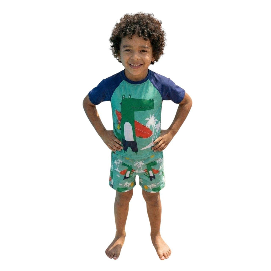 2 Piece Boys Swimwear Shorts and T-Shirt for Kids Sizes from 2 Years to 14 Years