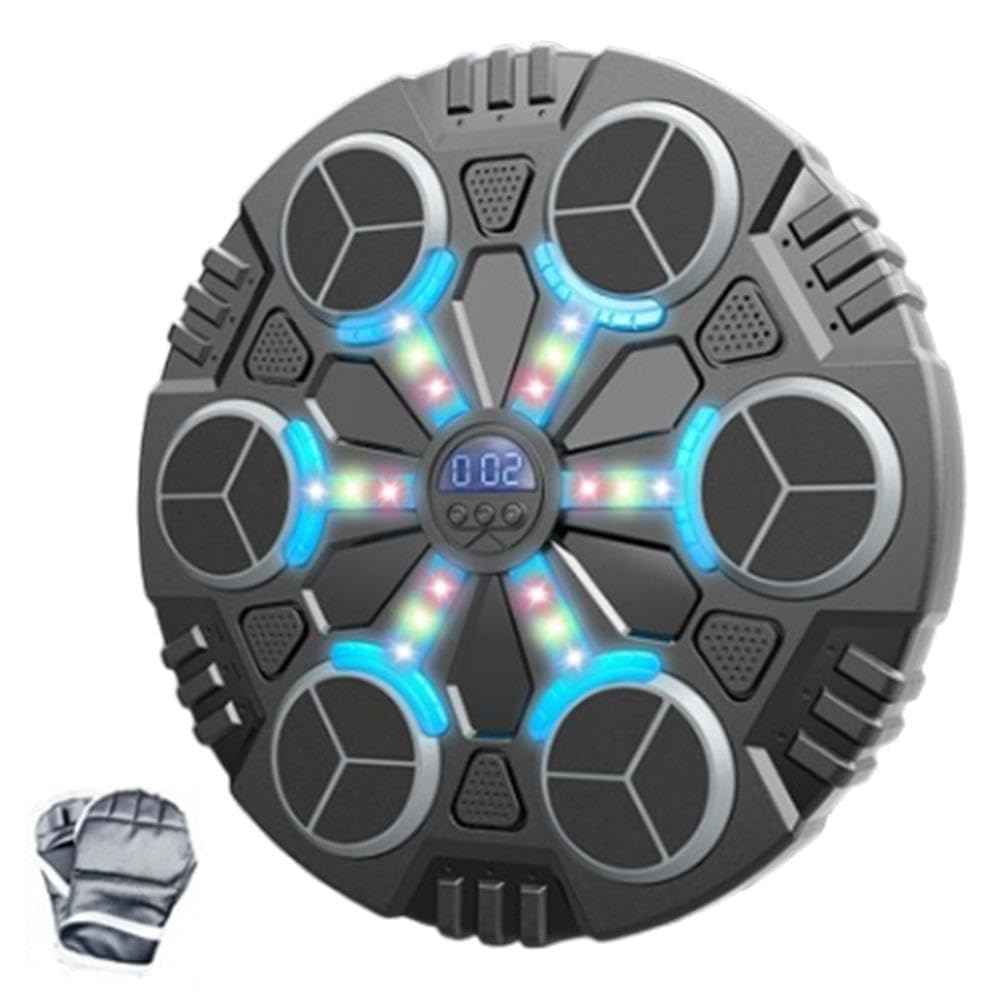 Boxing Machine, Dynamic Rhythm Lighting, Three Speed Regulation, Three Volume Levels, USB Cable, with Half Finger Gloves