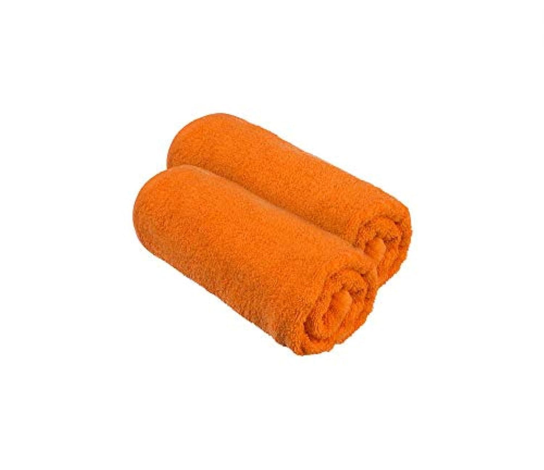 Jacquarddina Bathroom Towel - Carded Cotton Set of 2- Orange 70 x 140 cm0267_ with two years guarantee of satisfaction and quality