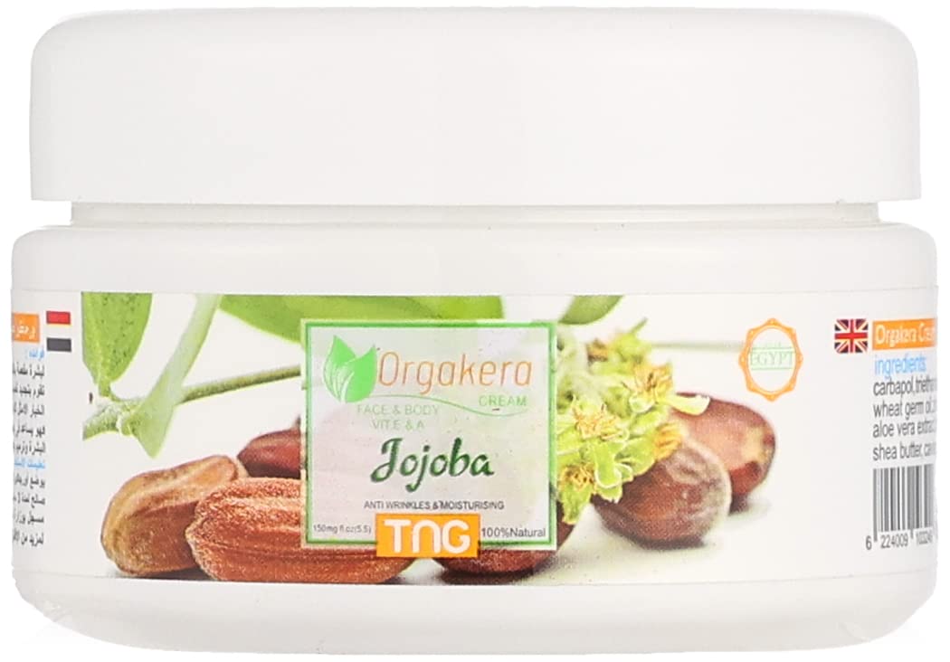 Orgakera cream face & body vit.e&a jojoba anti wrinkles&moisturising 100% natural -150mg