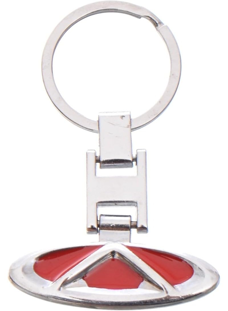 Red Cherry-Shaped Metal Medallion with Modern Design