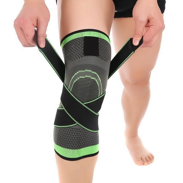 Knee Support Compression Brace with Adjustable Strap, 3D Weaving Breathable Elastic Sleeve for Arthritis Joint Pain Relief, men and women for sports running gym