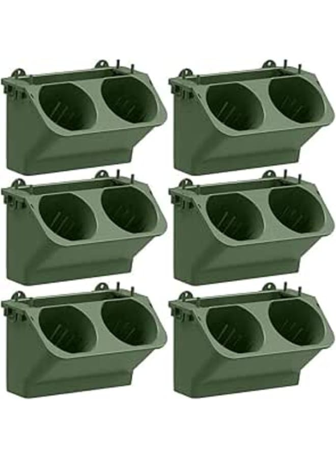 Hilai Wall Planting Pot,6pcs Hanging Planting Grow, Vertical Garden Planter Wall Pocket Self Watering Flower Pot Wall-mounted Holder Dark Green for Indoor Outdoor
