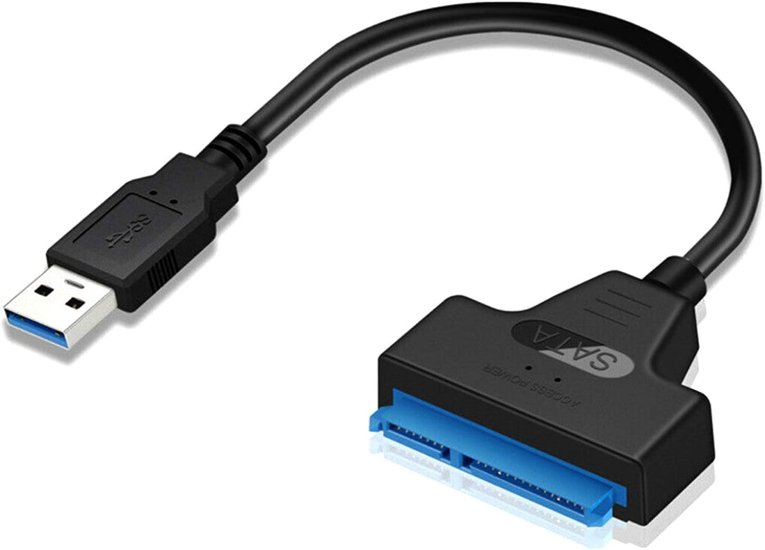 USB 3.0 to 2.5-Inch SATA Adapter Cable – 22-Pin Connector for SSD and HDD – High-Speed Data Transfer – Black