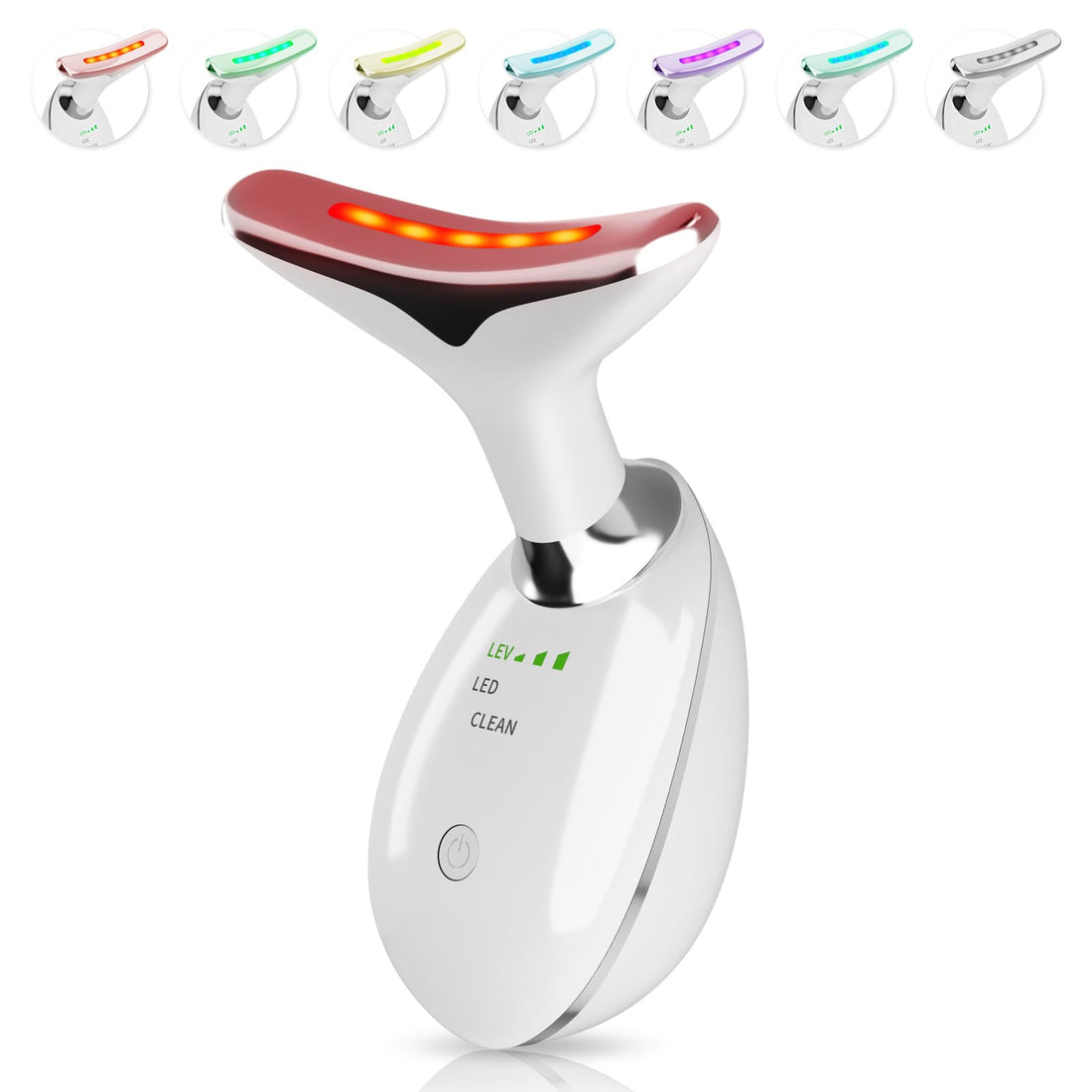 Facial Massager,Red Light Therapy for Face with 7 Color Light,Beauty Device with Warming & Vibration Function,3 in 1 True Beauty Glow Facial Massager for Enhanced Face,Neck and Shoulder Care