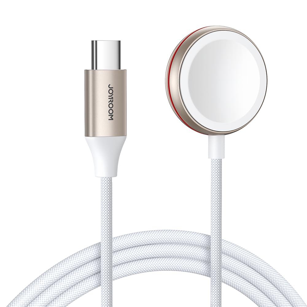 Joyroom S-IW011 Apple Watch Magnetic Charger, USB-C Charging Cable 1.2M, Fast Charging Portable Cable for iWatch Series, White