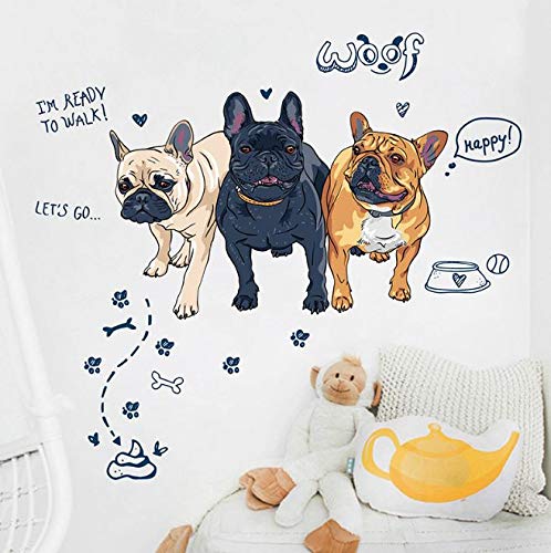 French Bulldog Wall Sticker Living Room Bedroom Bone Children Room Home Decoration-8QZ0862