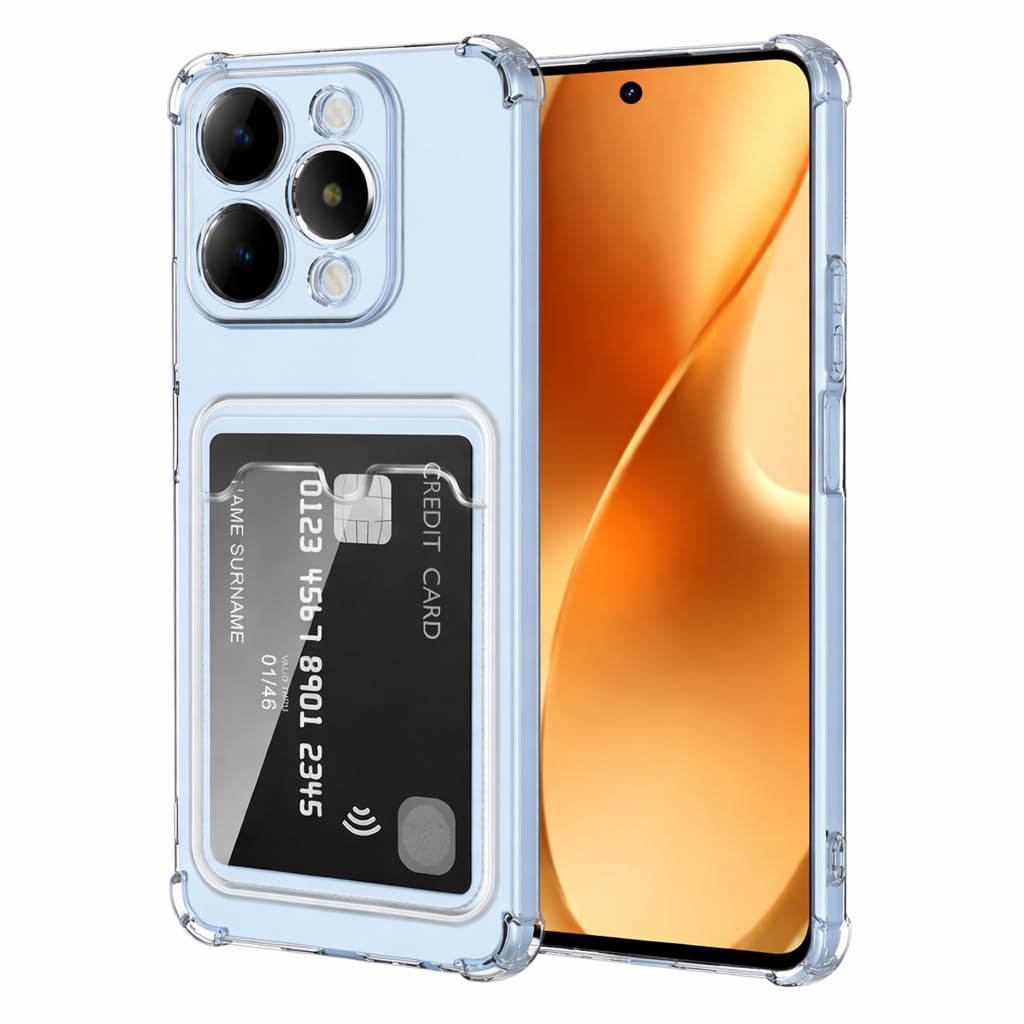 Dl3 Mobilak Realme 15 5G / Realme 15 Pro 5G Case Clear Card Holder Back Wallet Crystal Transparent Soft TPU Shockproof Bumper Corner Drop Protection Phone Case Cover With Camera Lens Protection