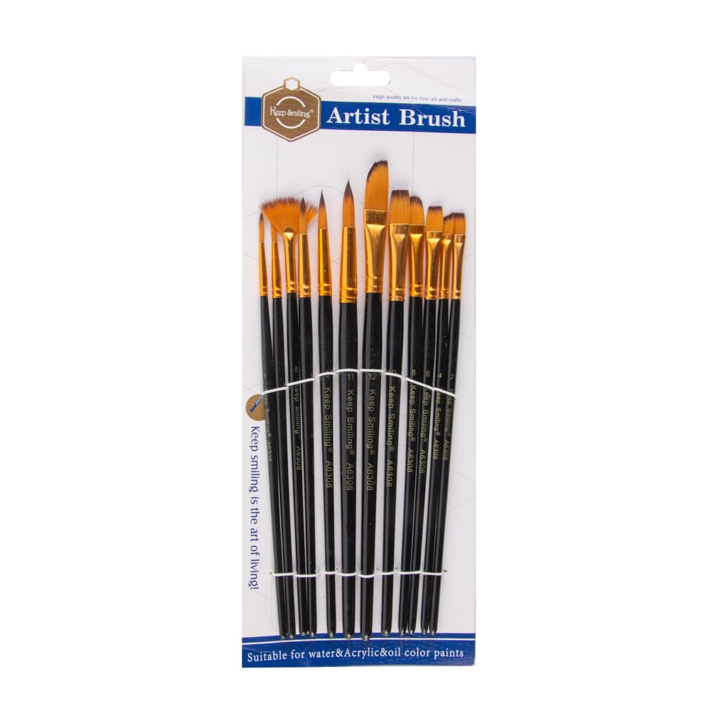 Keep Smiling Patterned Brush Card A6308, 12 Pieces, Assorted