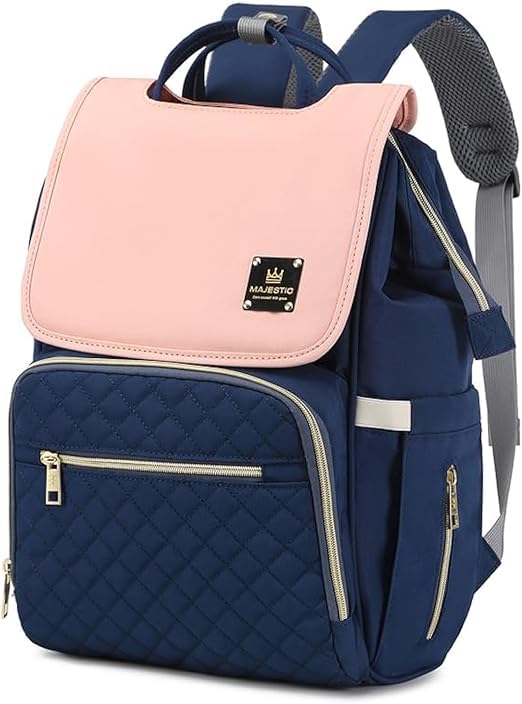 Majestic 135 Fashion Mummy Diaper Bag – Capacity Waterproof & Multi-Function Baby Care Backpack Pink&Blue, M
