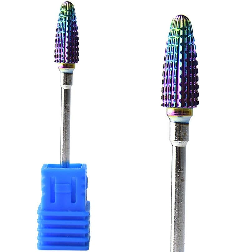 Manicure Drill Bit Tungsten Steel Nail Art Grinding Head Electric Nail Polishing Bit for Acrylic Gel Removal Multi-Functional for Cleaning and Salon Use-TITANIUM