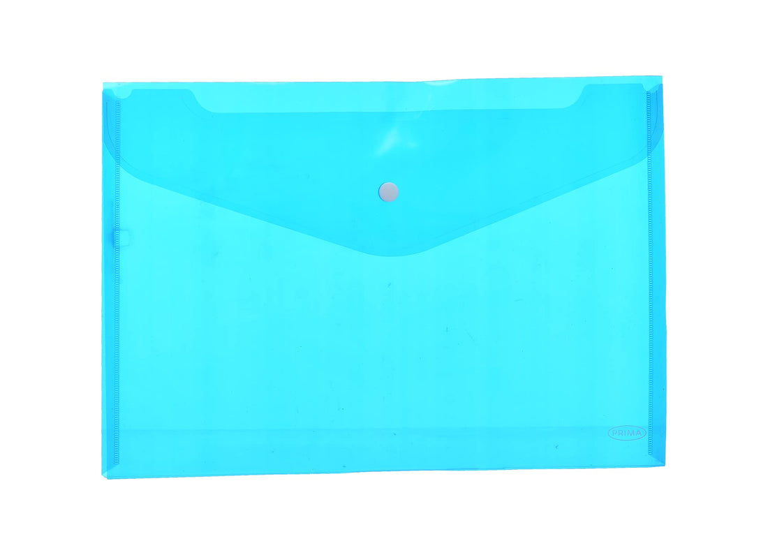 Prima FC140 Envelope Folder with Button (Pack of 12 Files) - Blue