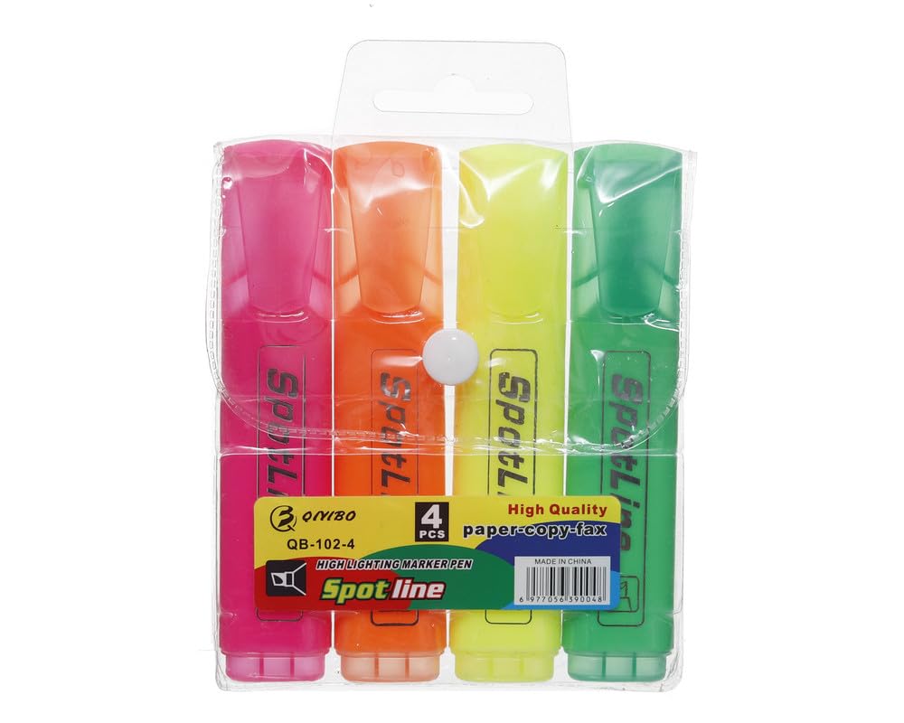 Bright Text Marker Pen Set - Multi Color QB-102-4