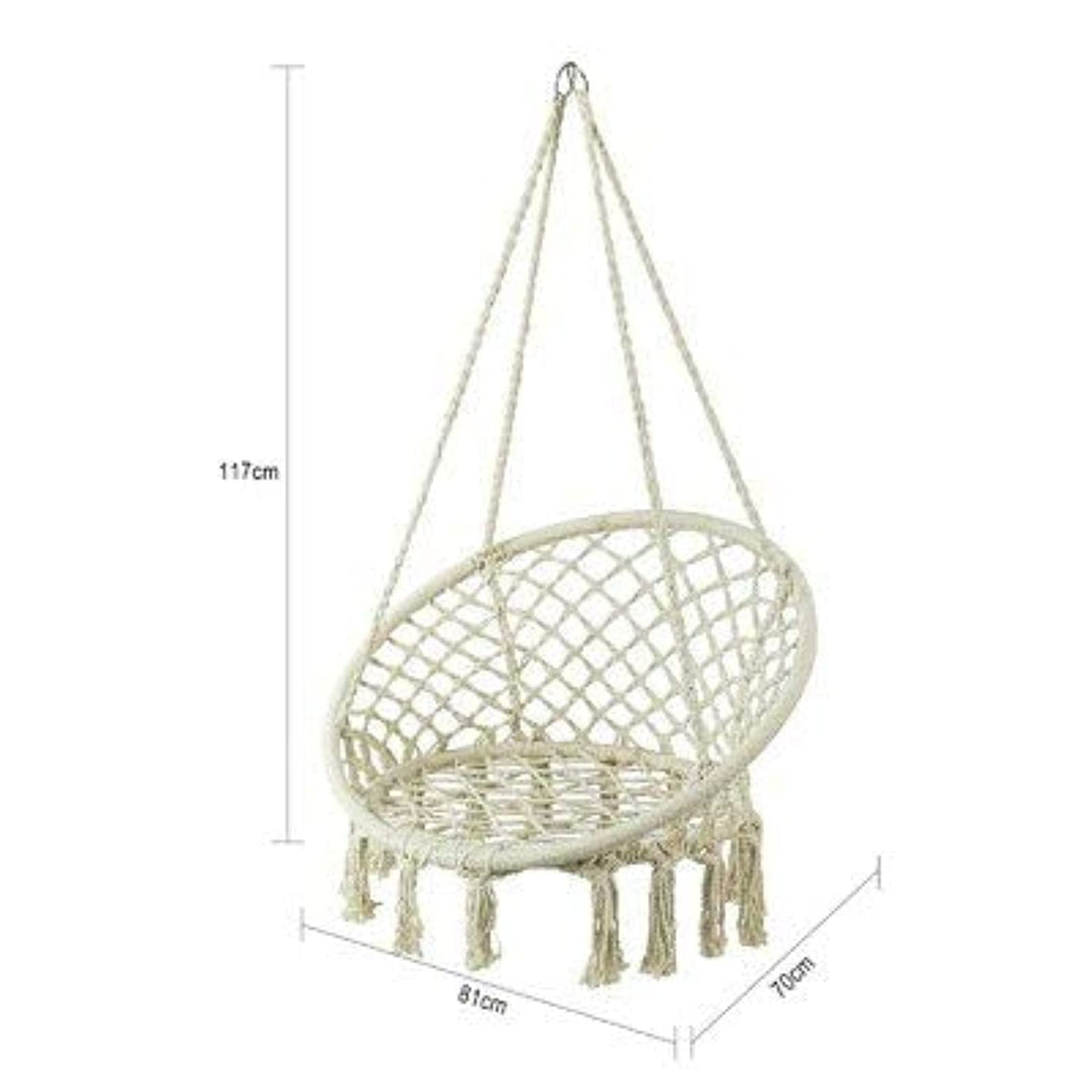 Macrame Swing Chair - 150cm,White