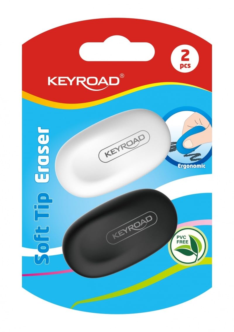 Keyroad Eraser Soft Tip set of 2 multicolor model KR971240
