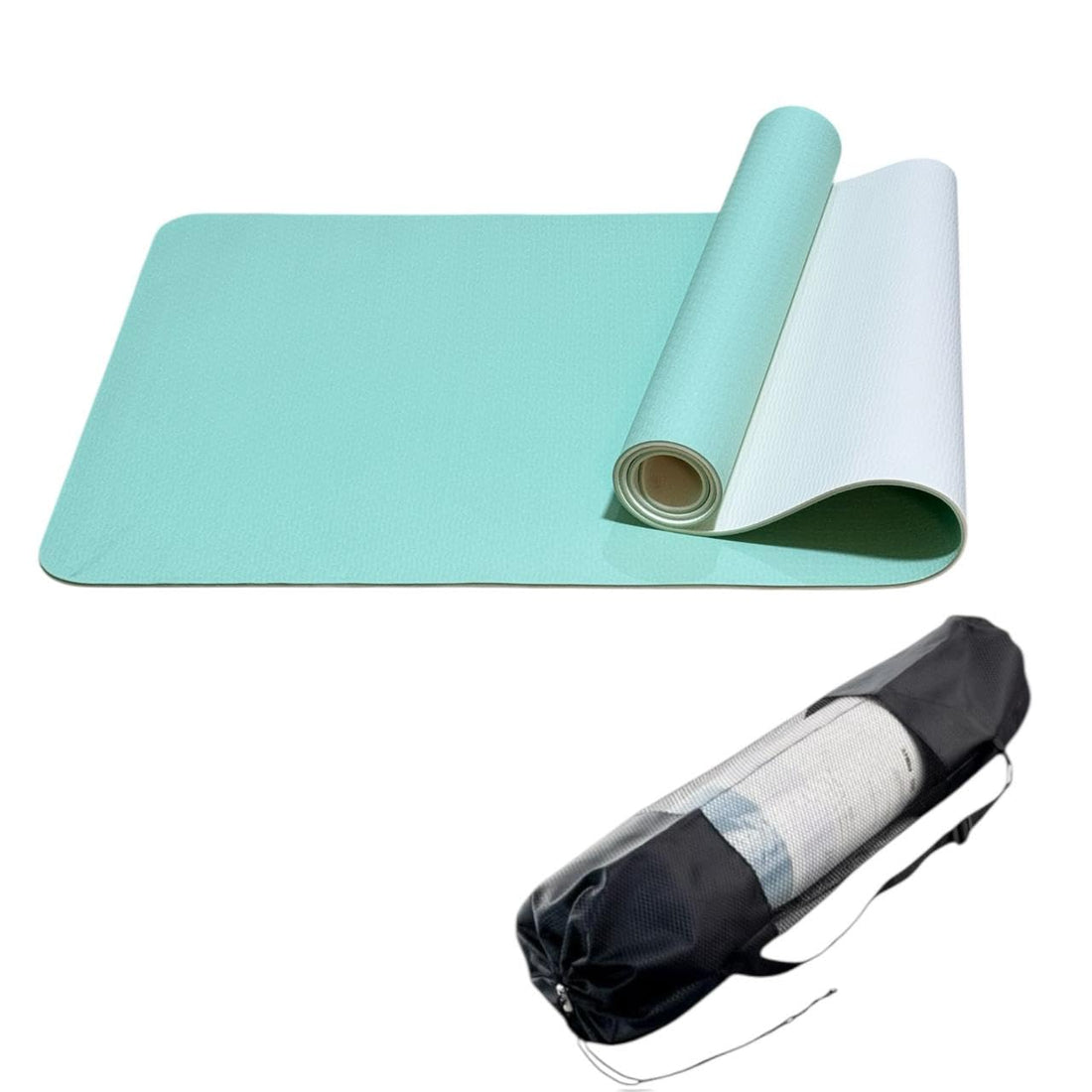 QSHOPUltimate Premium Yoga Mat 6mm Thick Non-Slip Yoga Mat with Attachment Bag Ideal for High-Intensity Interval Workouts, Pilates and Many Home Workouts, 1.83cm x 61cm x 0.6cm