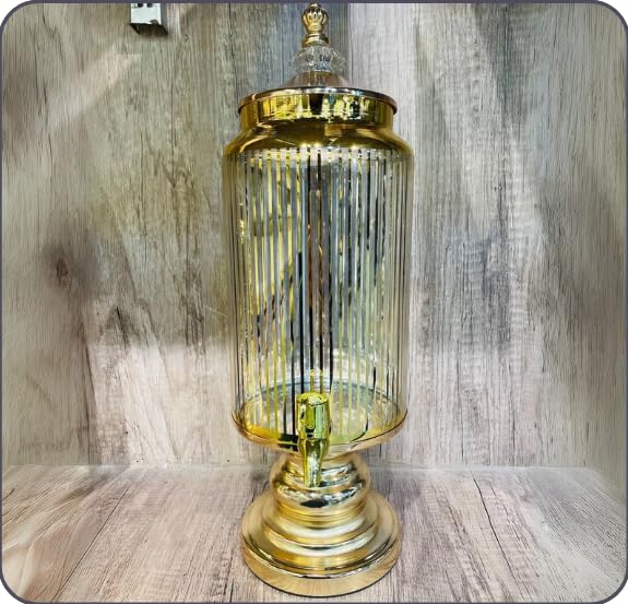 Home Care GG-1724 4L Gold-Accented Glass Juice Dispenser, Glass, Kitchen,Home Use