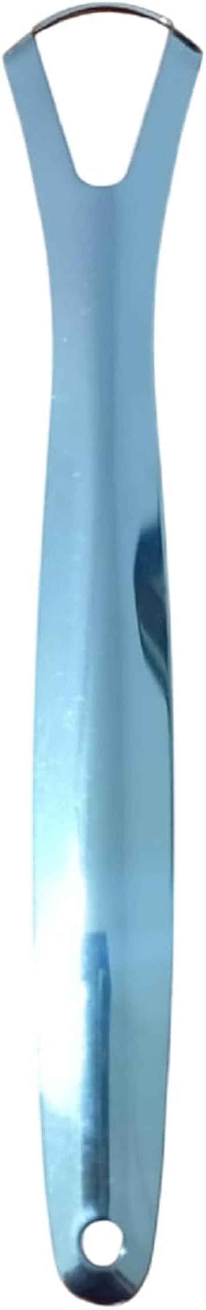 Stainless Steel Tongue Scraper, Metal Oral Care Tool for Bad Breath Removal and Bacteria Cleaning, Blue