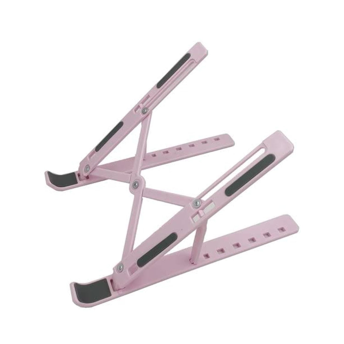 Plastic Folding Laptop Stand, 6 Levels Height Adjustable Angle, Plastic Laptop Stand-Pink