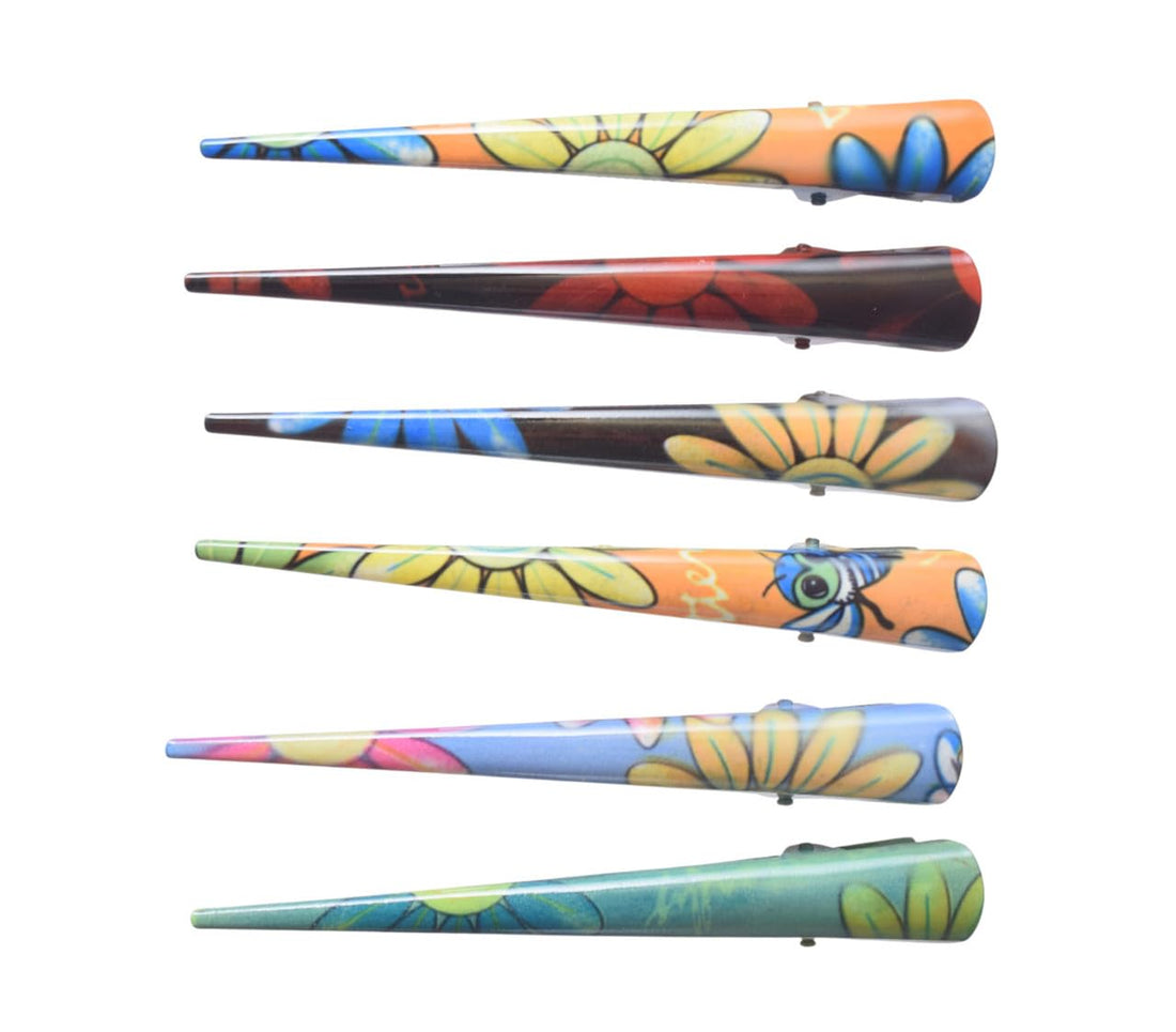 Daphne Metal Hair Claw Clips Set For Girls, 6 Pieces - Multicolor