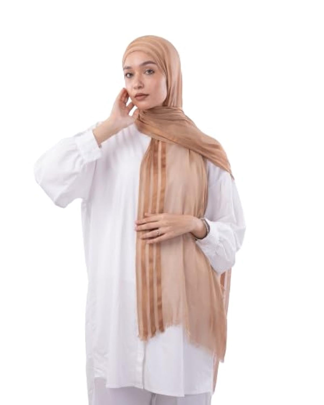 Tie Shop Women Trio Kuwaiti Scarf Cm29LI0506 - One Size - Beige