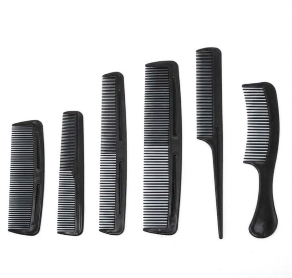 6 Pcs Hair Combs set Anti-static Carbon Hair Combs High Quality Pro Hair Styling Tools Hairdressing Hair Care Barbers Handle BrusH -random color