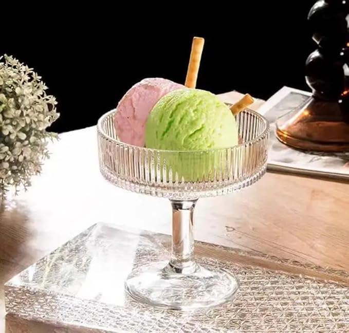 6-Piece Dessert Serving Set (225ml) | Ideal for Ice Cream, Bean Cotta, Mousse, and Cocktails | Elegant Serving Glass by Volura