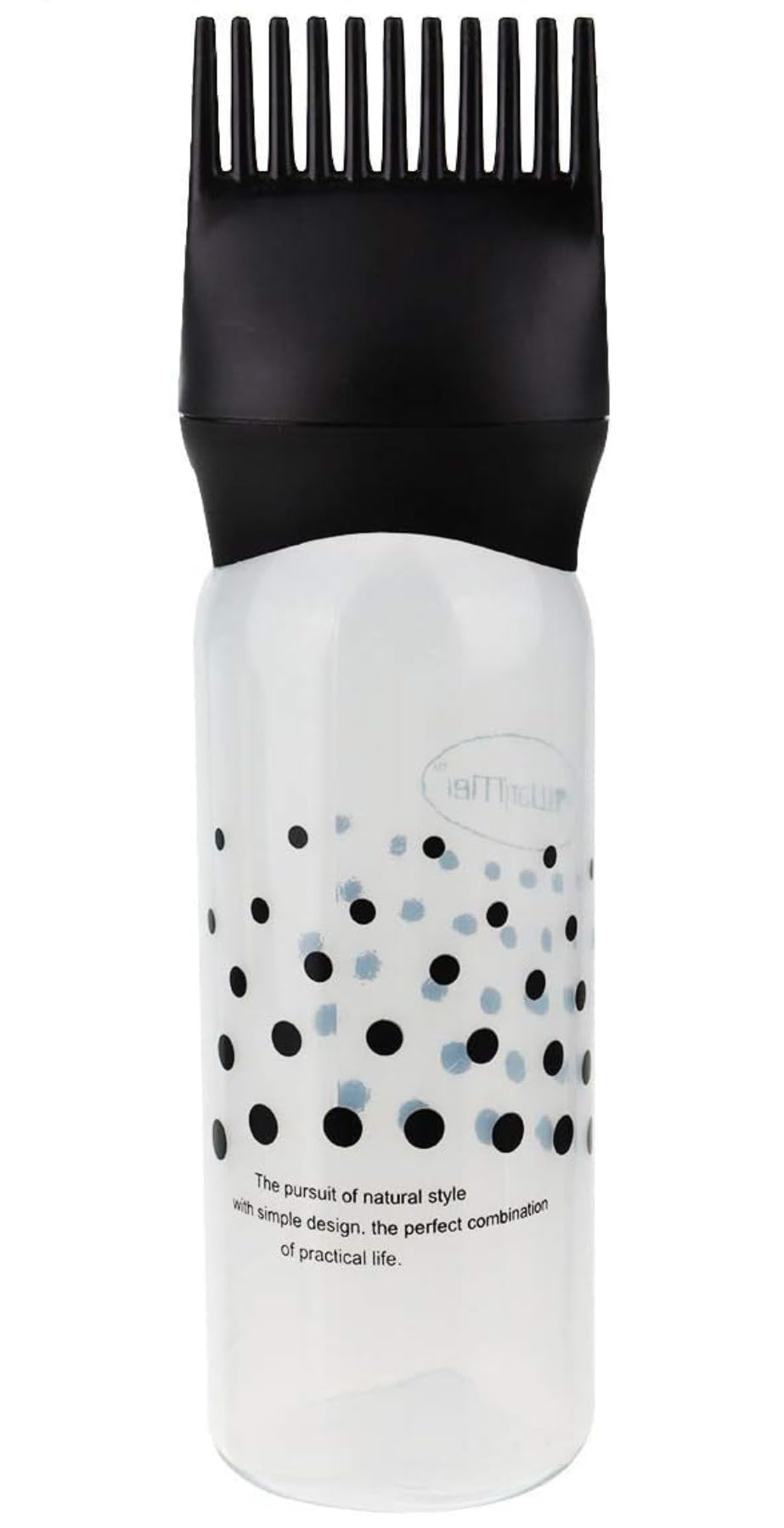 MOHAT - Root Comb Applicator Bottle - 6 Ounce Applicator Bottle for Hair Dye and Hair Oil Applicator with Graduated Scale - for Salon and Home usage (one piece coloured black)