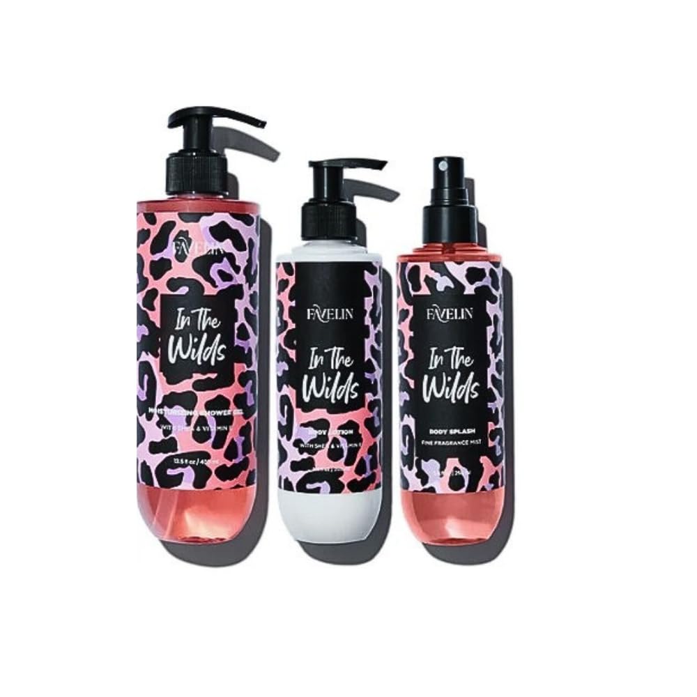 Favelin Pamper Pack Essential In The Wilds 250 ml | Body Splash 250 ml & Body Lotion 250 g & Shower Gel 400 ml .