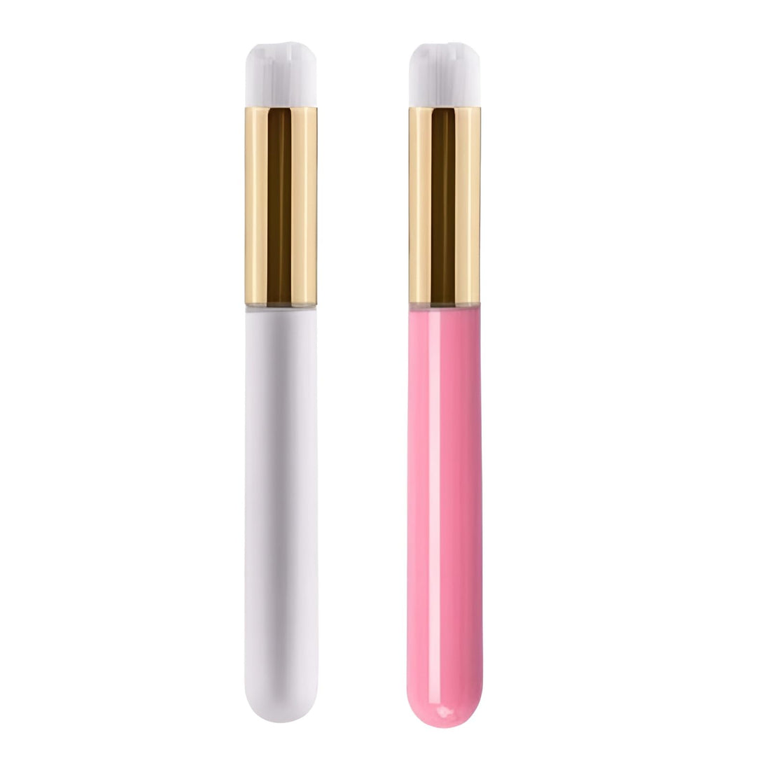 2 Pcs Lash Shampoo Deep Cleaning Brush Set – Soft Bristle Eyelash Cleanser Tool for Extensions, Nose Pore Cleaning, Facial Exfoliating Brush for Blackheads & Gentle Daily Skin Care (Pink & White)