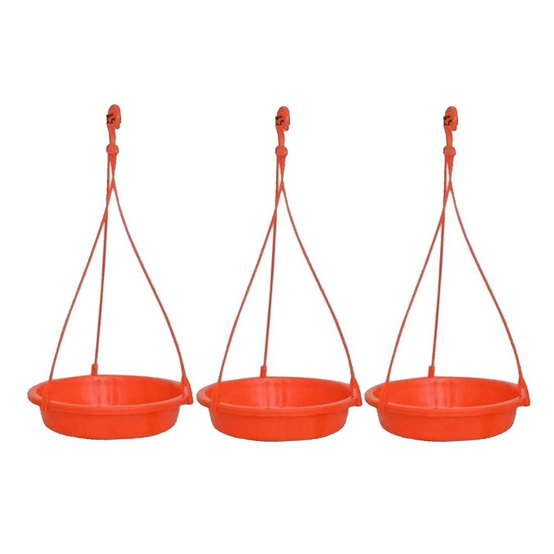 Hanging Bird Water, Food Feeder, Baths Tray, Great for Outdoors, Backyard, Garden, Balcony and Railing Grill (Large, Pack of 3)