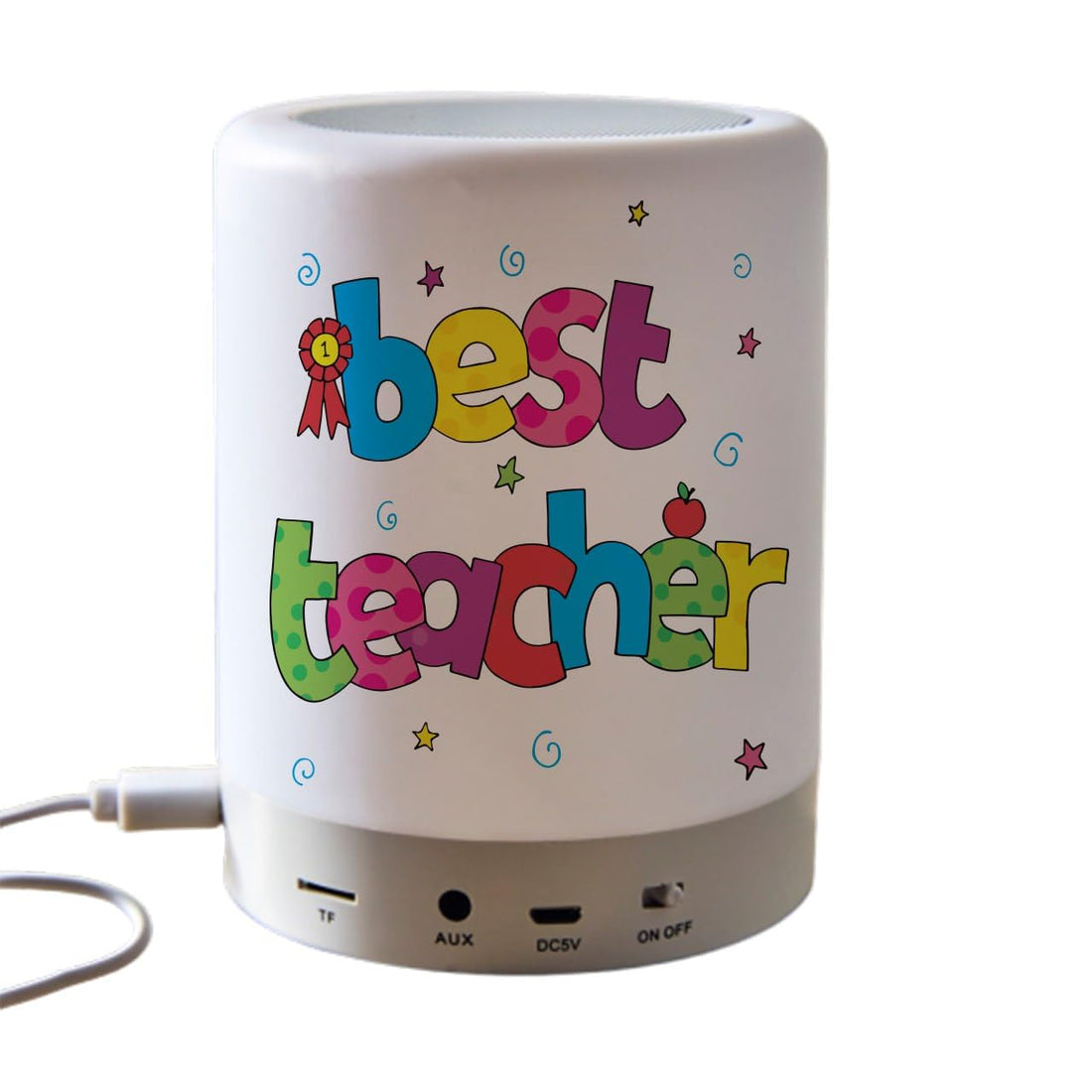 Portable speaker& touch lamp -Double sided printing-Waterproof sticker- Teachers design - Best teacher- We print your gift