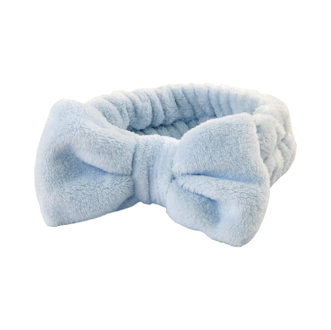 Spa Headband, Microfiber Bow Tie Headband for Face Washing, Skincare, Makeup, Sports, Elastic Hair Band for Women and Girls (Baby Blue, One Size)
