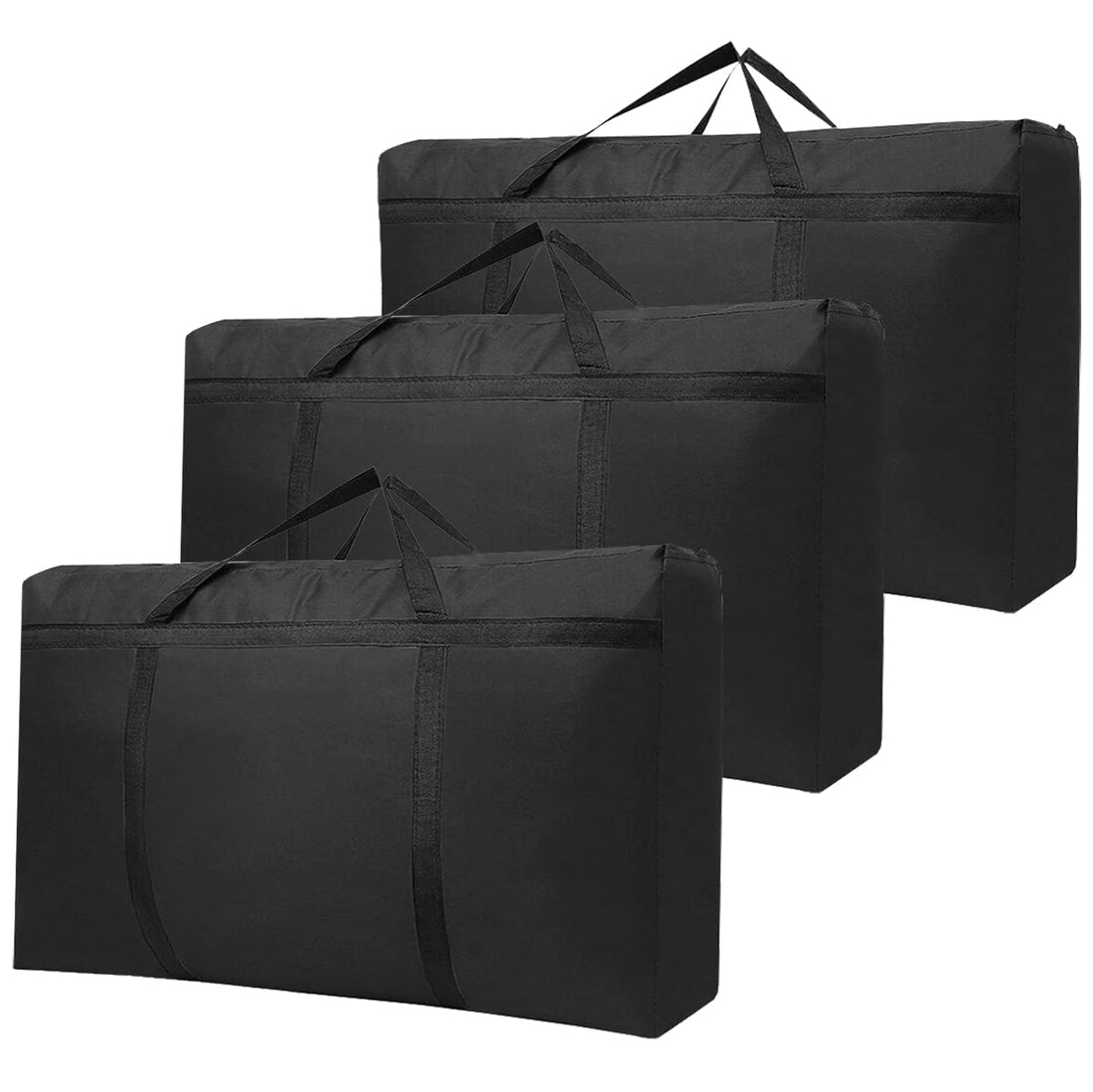 Voency 3 Pack 180L Extra Large Under Bed Storage Bags, Thickened Sturdy 600D Oxford Moving Organizer Bags, Waterproof Heavy Duty Foldable Portable Bag for Duvet, Blankets, Clothes, Bedding, Travel