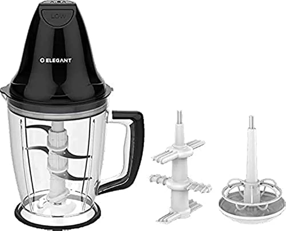 Elegant Eleganto Kibbeh with Garlic Peeler 3 Weapon and Decanter 2L - 2L Bowl Capacity - Black - Food Processor