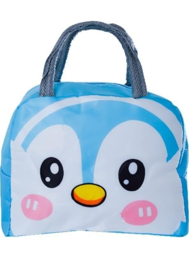Lunch Bag Waterproof, Thermal Lunch With Thick Aluminum Foil Lining For Hot Food, Student Office Handbag, Picnic Bag 22x19x11Cm Portable Lightweight Durable (Light Blue, Bird)