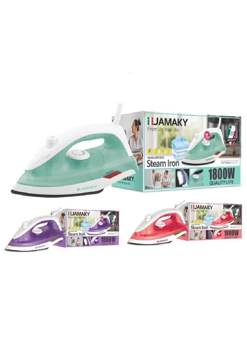 Iron Steam For Clothes And Curtains 1800 Watts Actual From Jmaki Made Italian JMK1002