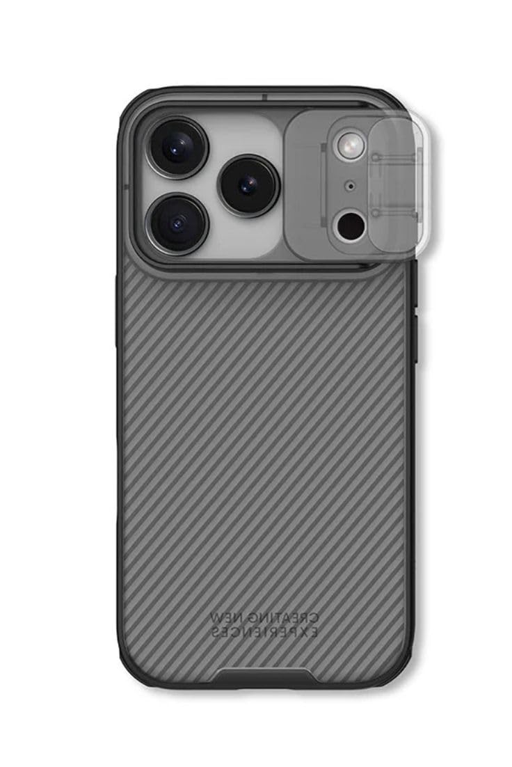 Nillkin CamShield Pro Case for Apple iPhone 17 Pro – Protective PC+TPU Hybrid Cover with Sliding Camera Shield, Sleek Anti-Fingerprint Finish – Transparent Black