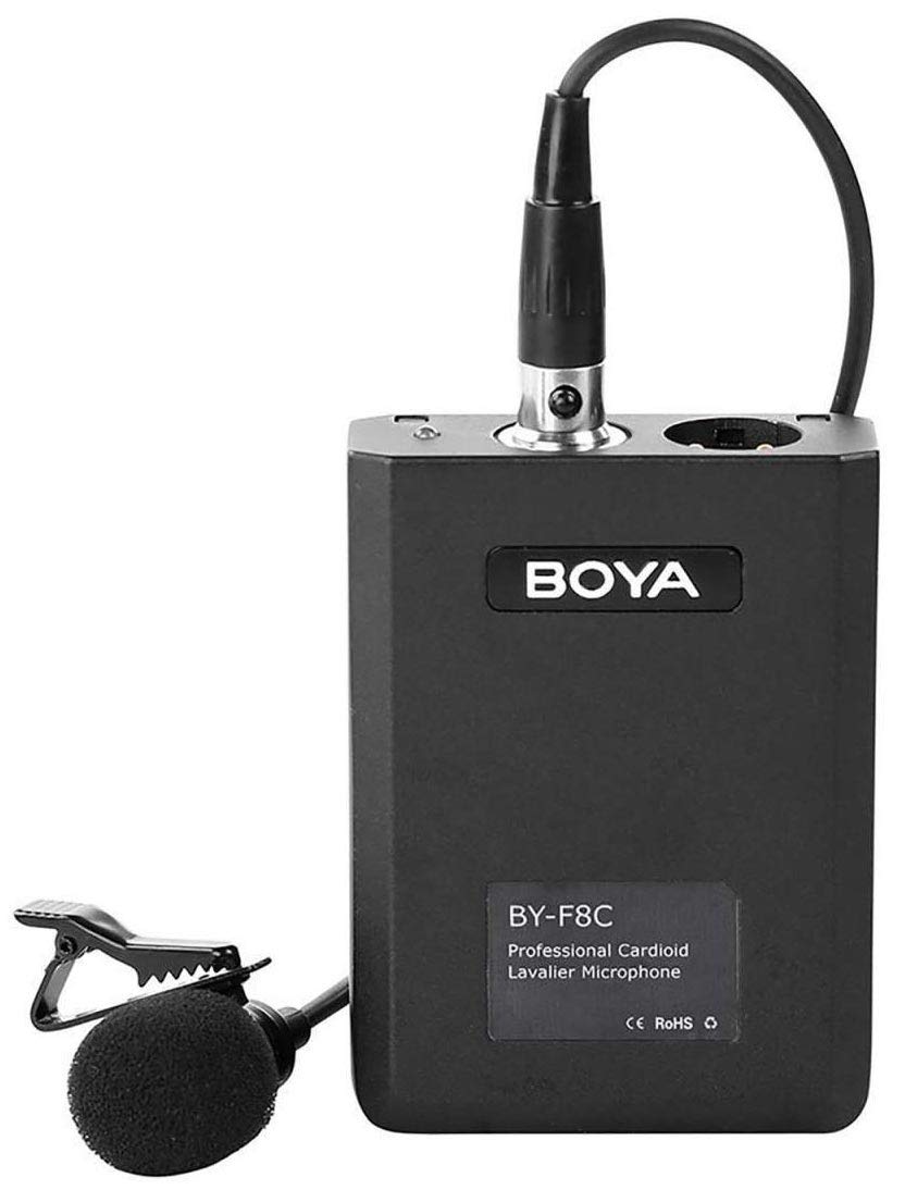 Boya Cardioid Lavalier Video/Instrument Microphone, black