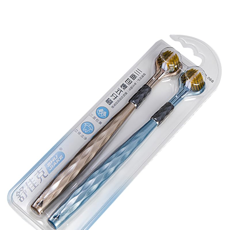 MySouq.Store 2Pcs Three Sided Soft Hair Toothbrush Adult Ultra Fine Soft Bristle Oral Care Toothbrush For Oral Health Clean